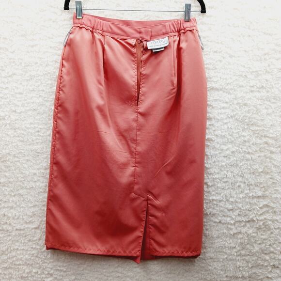 Skirt Pencil Size 8 Peach Minimalist Office Siren Quiet Luxury Capsule Wardrobe - Picture 8 of 12